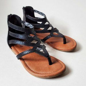 Justice Girls Gladiator Sandals in Black Size 13